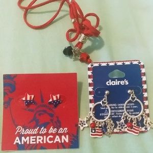 Fourth of July earrings and a bracelet